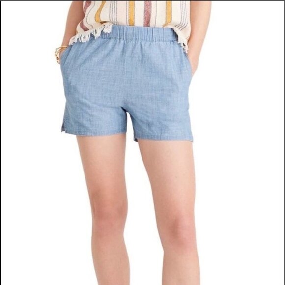 Madewell Chambray Pull On Shorts Size XS Pockets - Picture 1 of 8